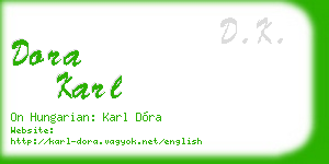 dora karl business card